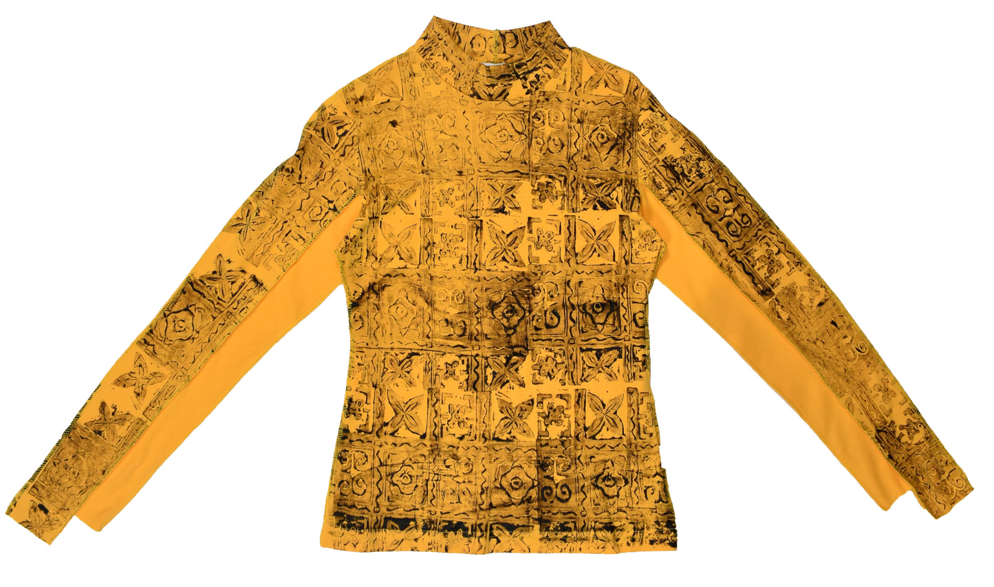 Yellow Artefact Print Top
