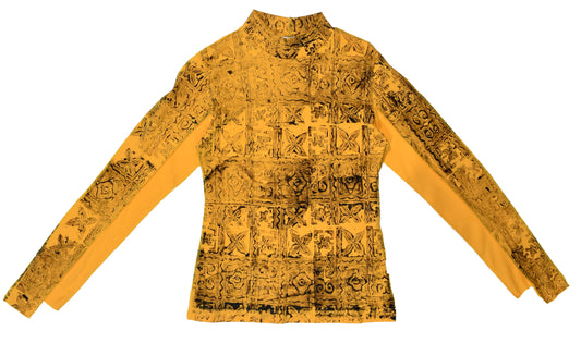 Yellow Artefact Print Top