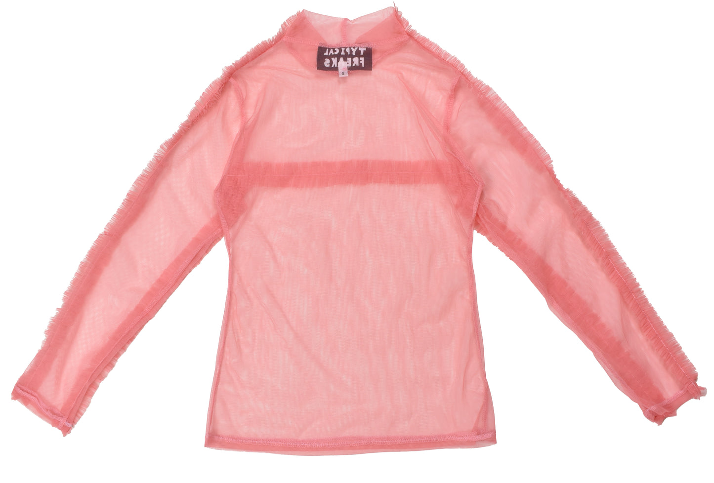 Pink Frill Mesh Top