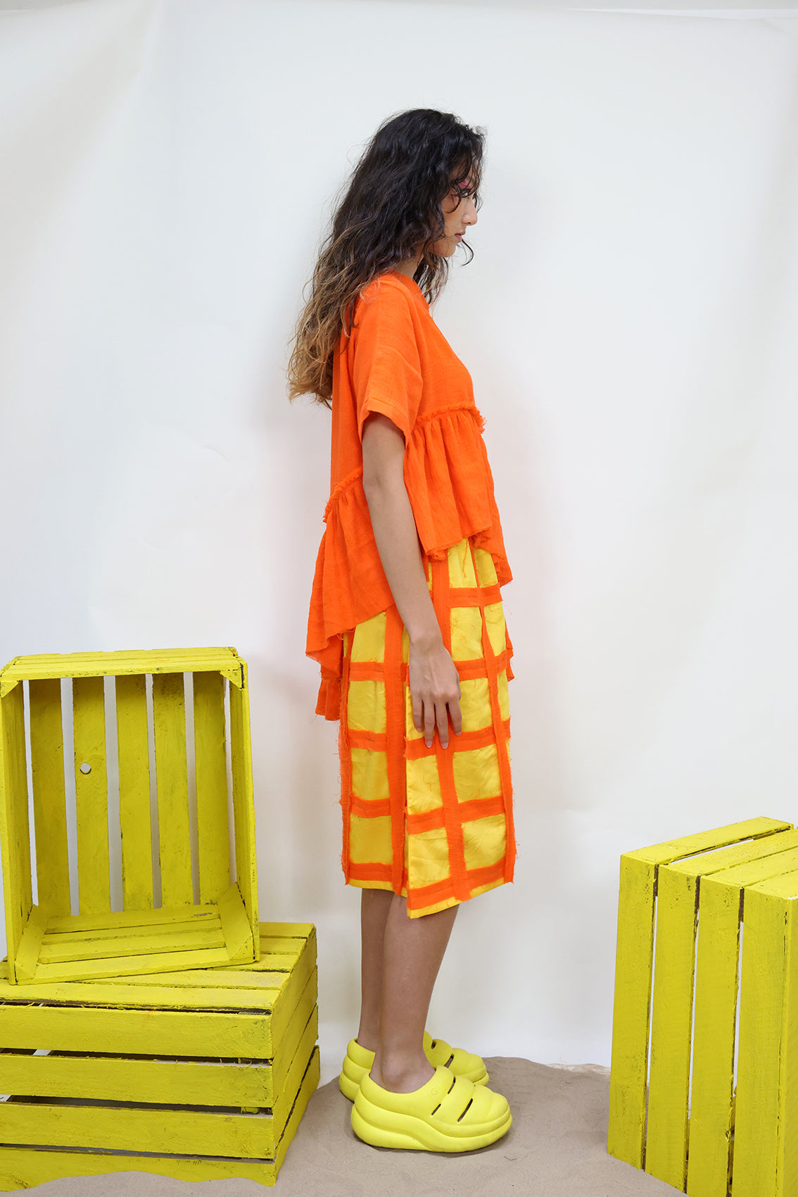 Sunshine Grid Skirt
