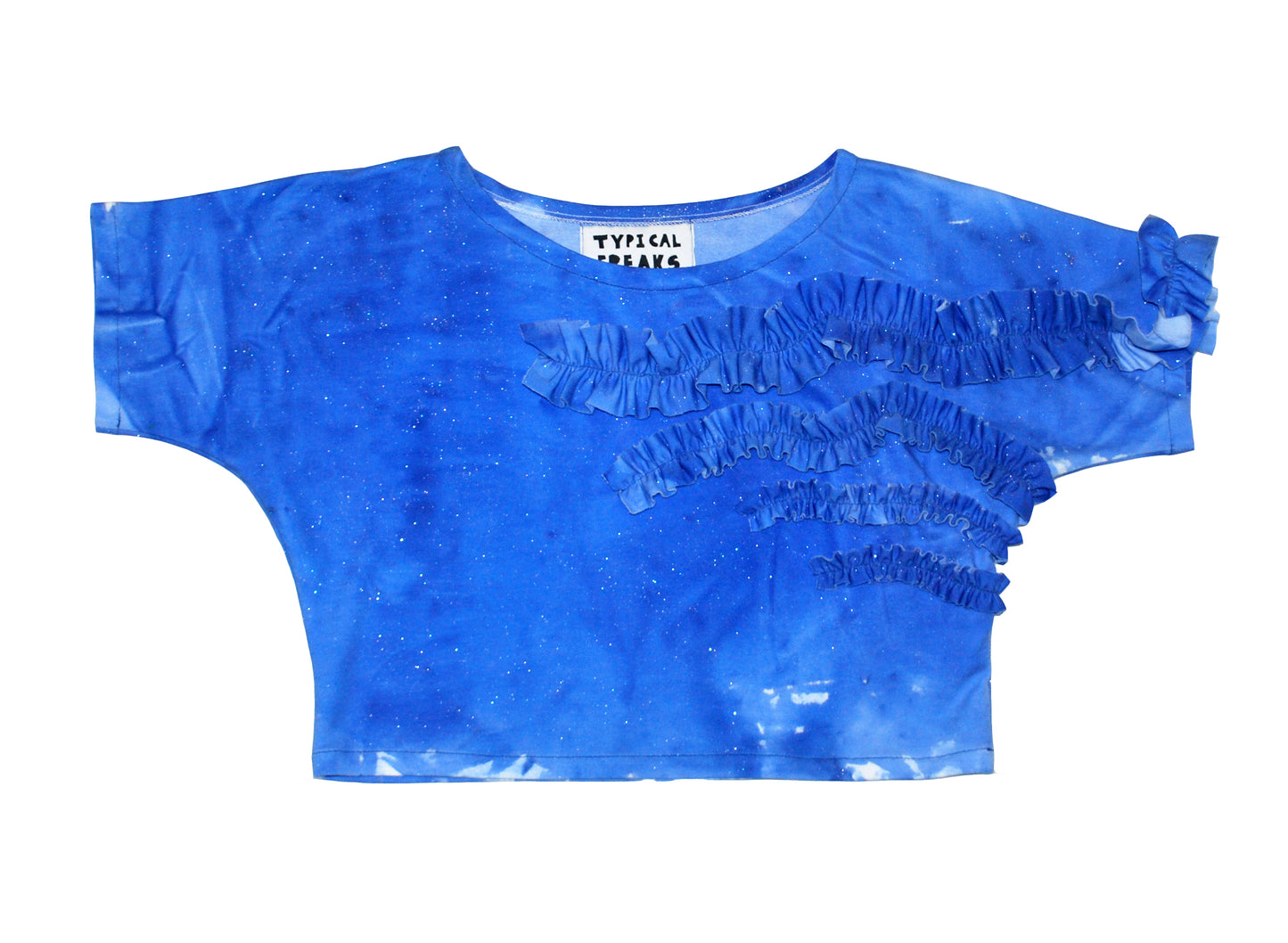 Blue Frills Glitter Top