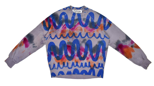 Blue Glitter Wavy Sweatshirt