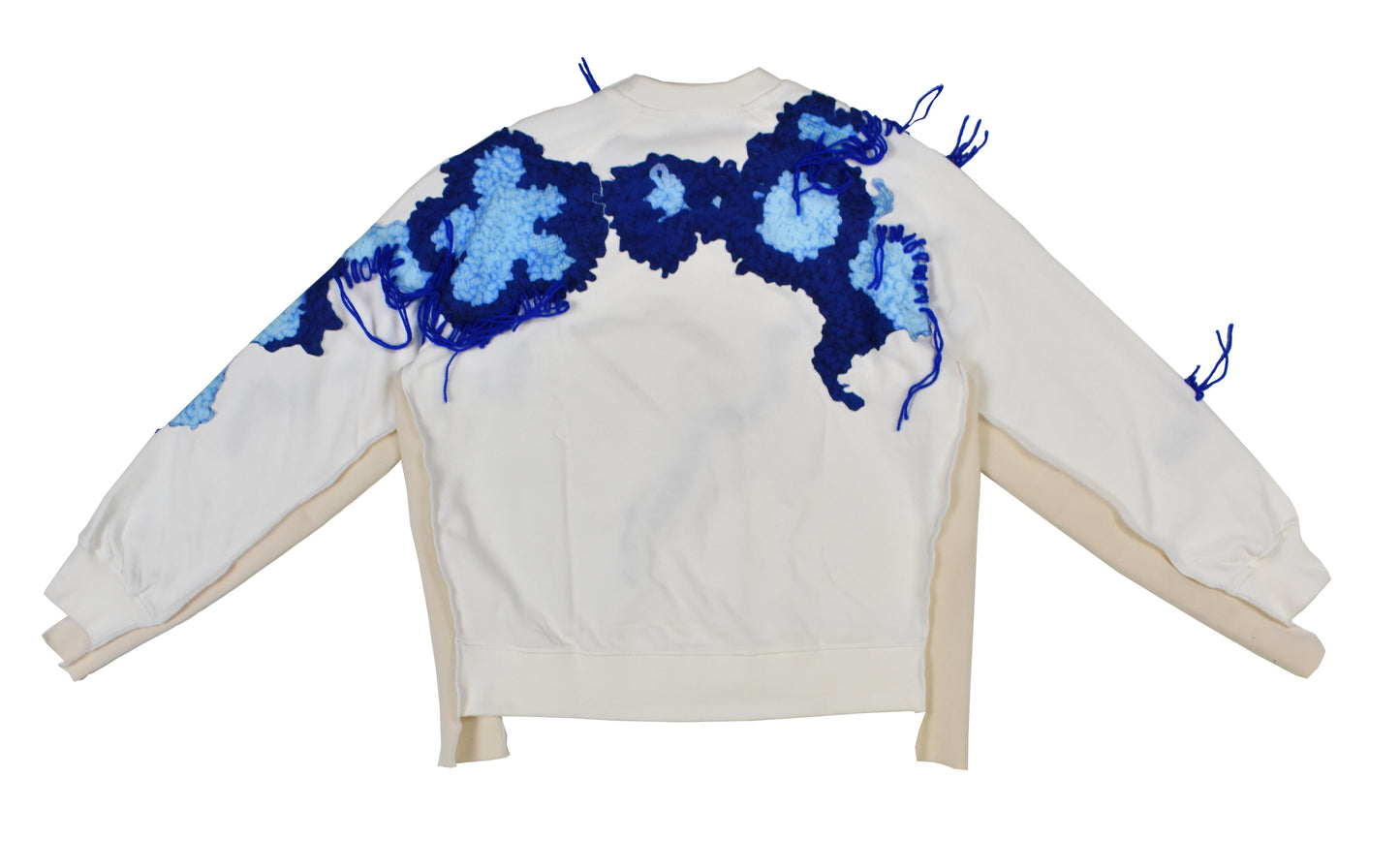 Blue Tufting Sweatshirt