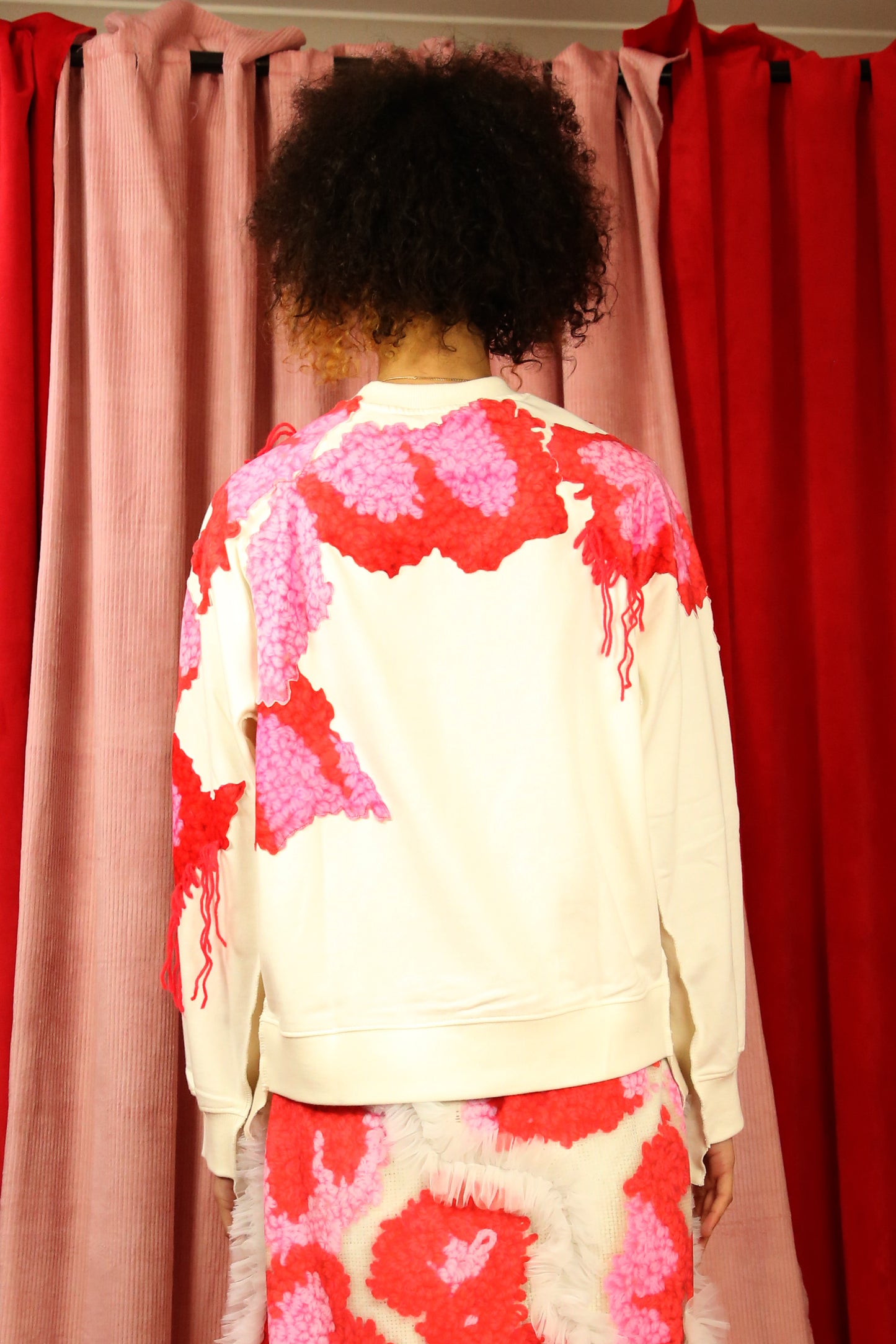 Red Tufting Sweatshirt