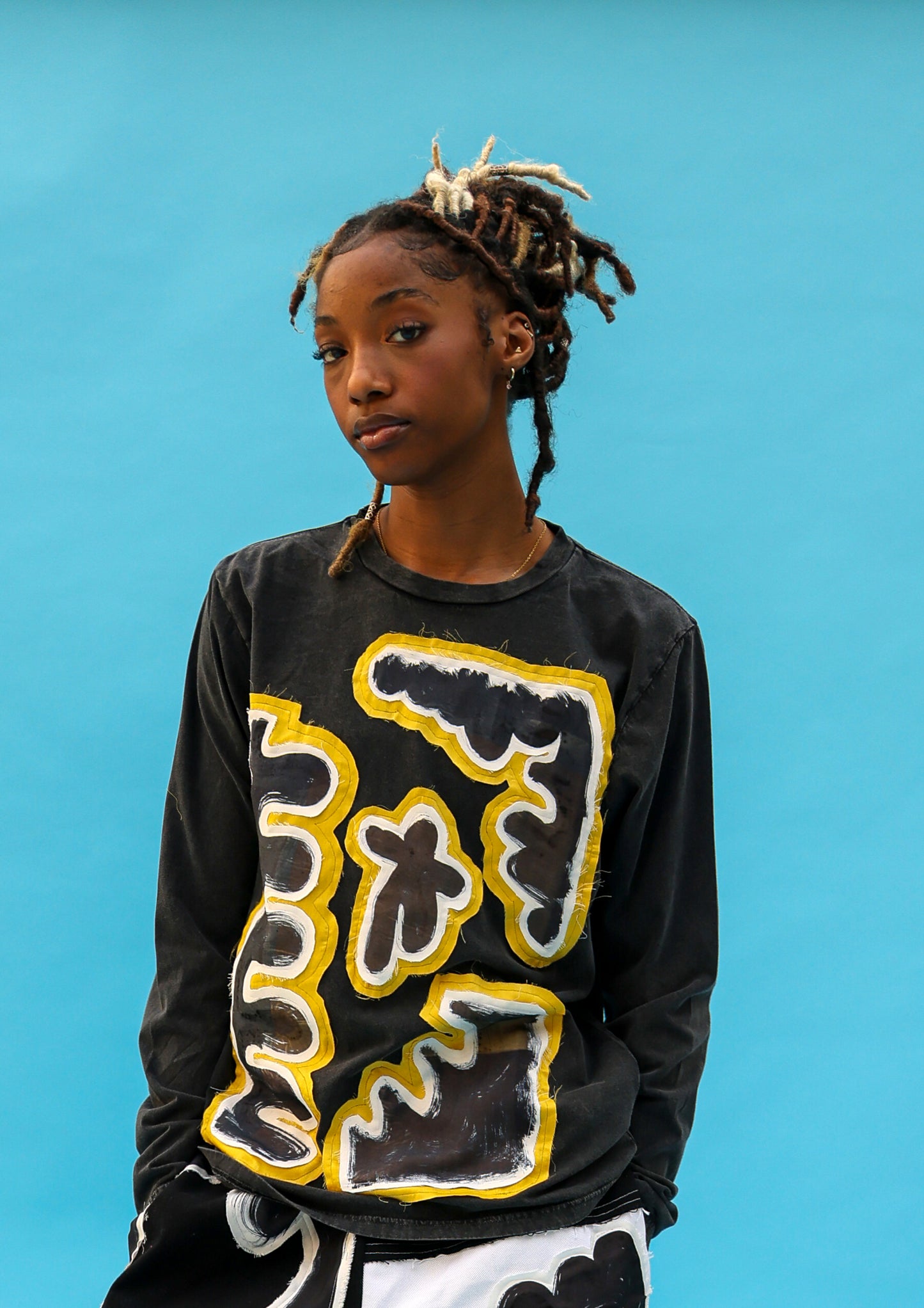 Black and Yellow Art Top