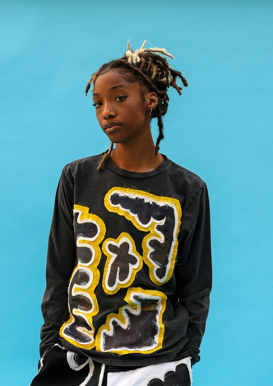 Black and Yellow Art Top