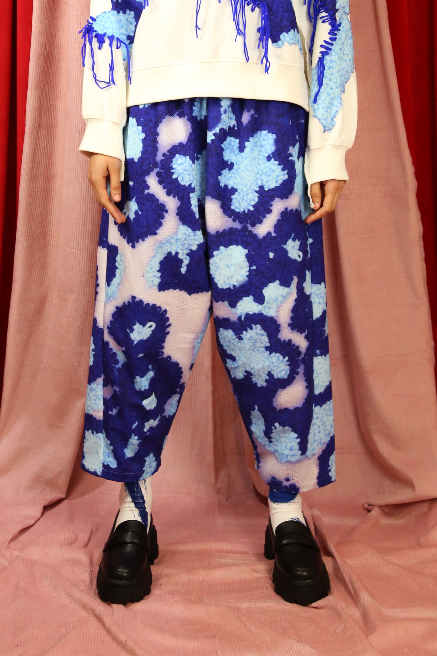 Blue Tufting Trousers