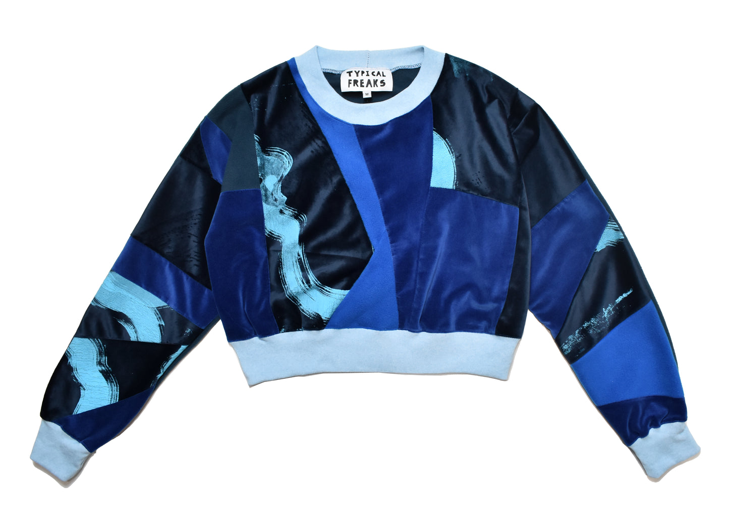 Velvet Collage Crop Sweatshirt #1